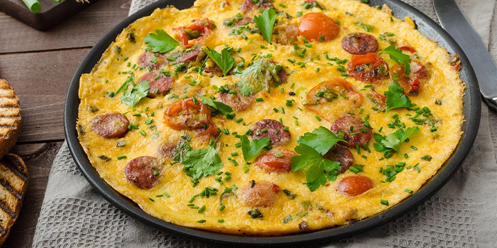 Black Pudding and Goat Cheese Frittata